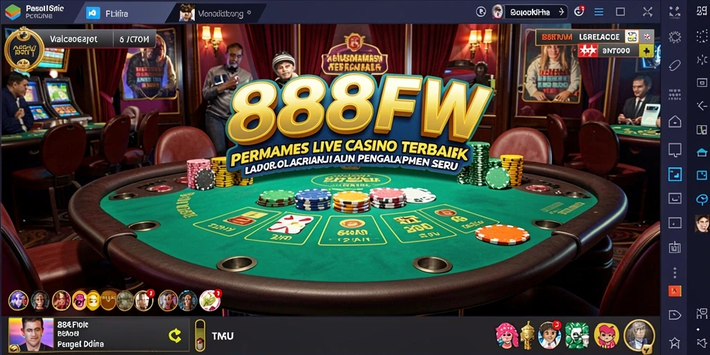 Tampilan gameplay Live Casino yang menegangkan dan interaktif di 888FW.
