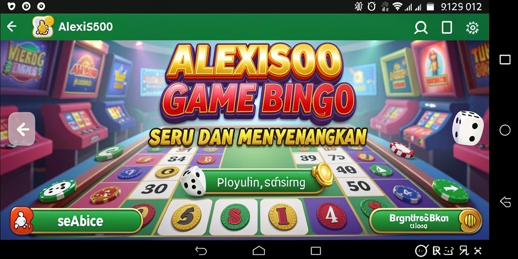 Screenshot ALEXIS500 menampilkan gameplay Bingo yang menarik.