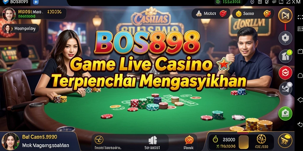 Tampilan menarik dari permainan Live Casino di BOS898 dengan dealer langsung.
