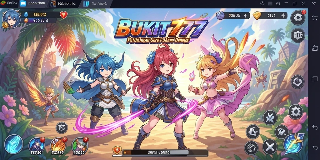 Screenshot gameplay BUKIT777 menampilkan aksi pertarungan karakter anime.