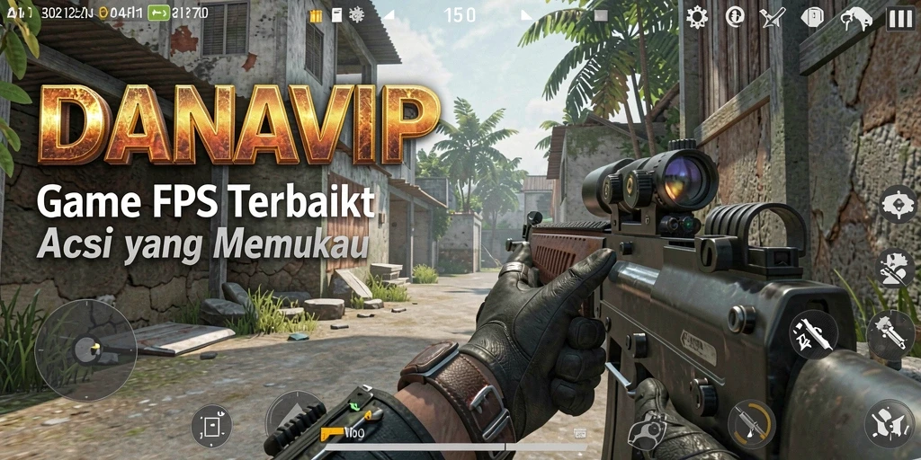 Screenshot gameplay DANAVIP menunjukkan aksi tembak-menembak yang intens.