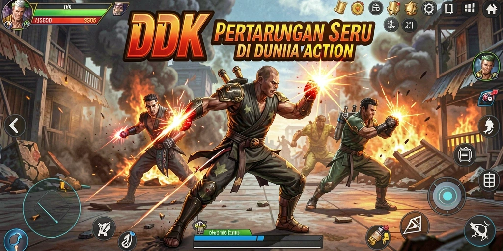 Tampilan gameplay DKK yang penuh aksi dan seru.