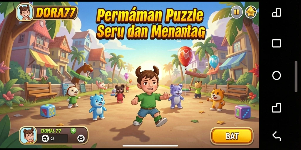 Tampilan gameplay DORA77 saat menyelesaikan teka-teki menarik.