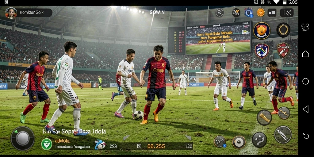 Screenshot GOWIN menampilkan pemain beraksi di lapangan.