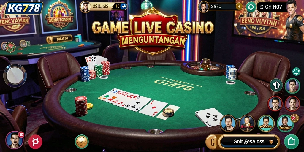 Tampilan gameplay Live Casino yang mendebarkan di KG778.
