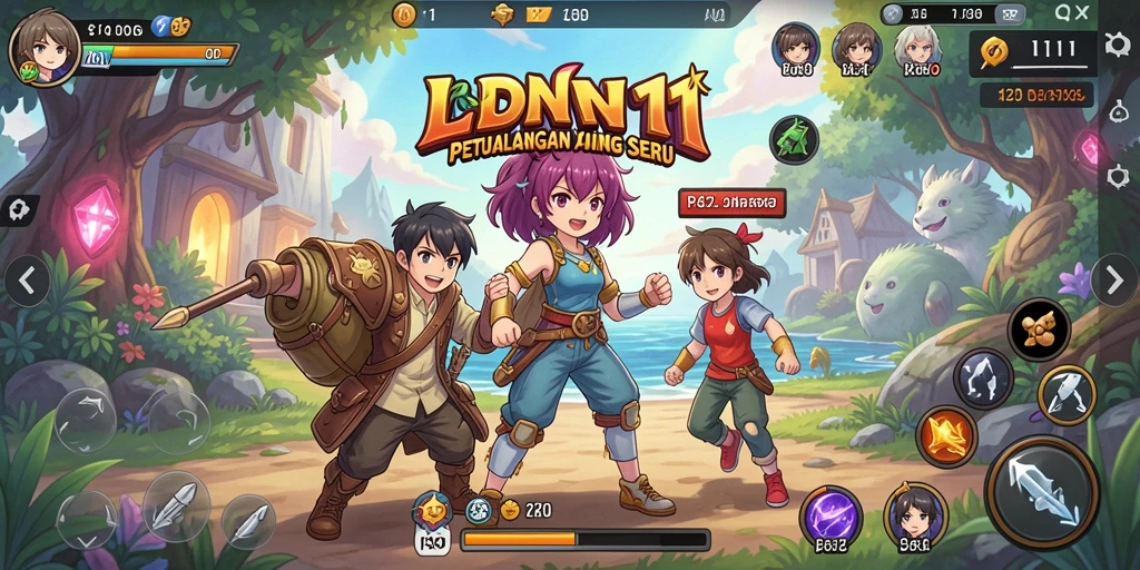 Tampilan menarik gameplay LDN11 dengan karakter Anime penuh warna.