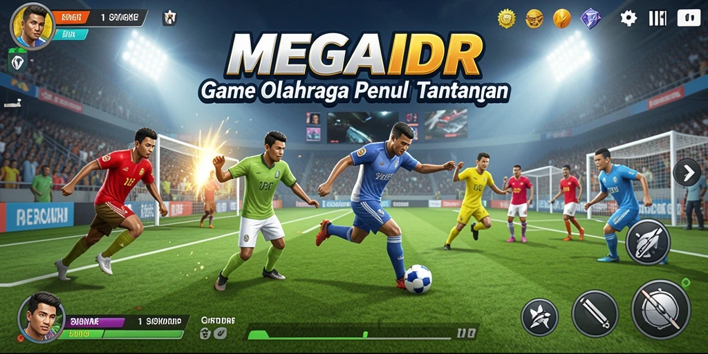 Screenshot gameplay MEGAIDR yang menampilkan aksi seru olahraga.
