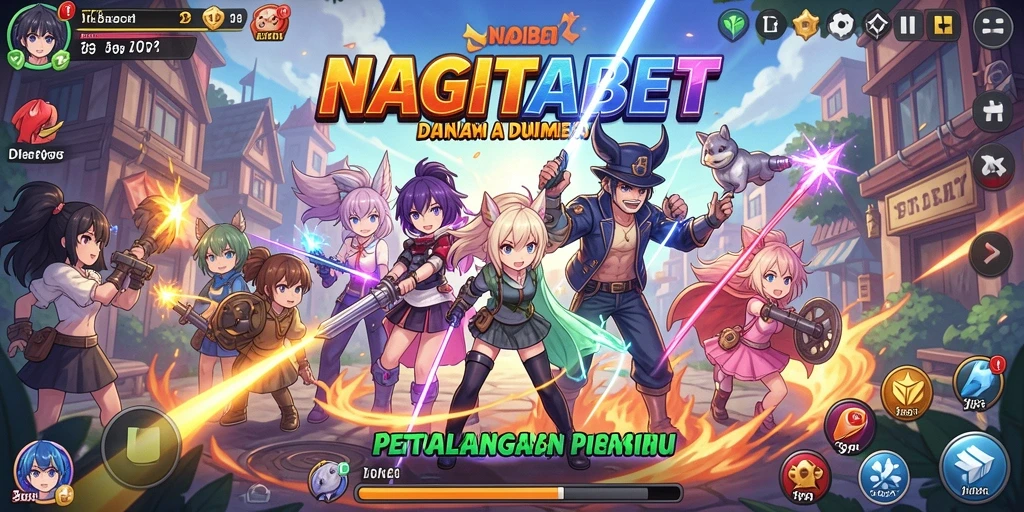 Tampilan menarik dari gameplay NAGITABET dengan karakter anime.