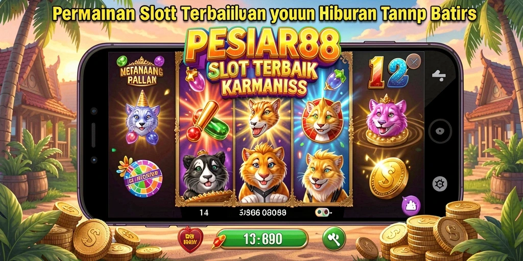 Screenshot permainan PESIAR88 menampilkan kombinasi simbol slot yang menarik.