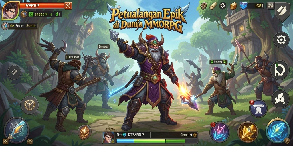 Tangkapan layar RPRPRP menunjukkan aksi seru dalam peperangan MMORPG.