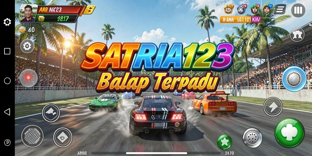 Tampilan gameplay balap yang penuh aksi dan menarik.
