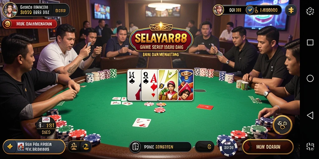 Tampilan gameplay Poker seru di SELAYAR88.
