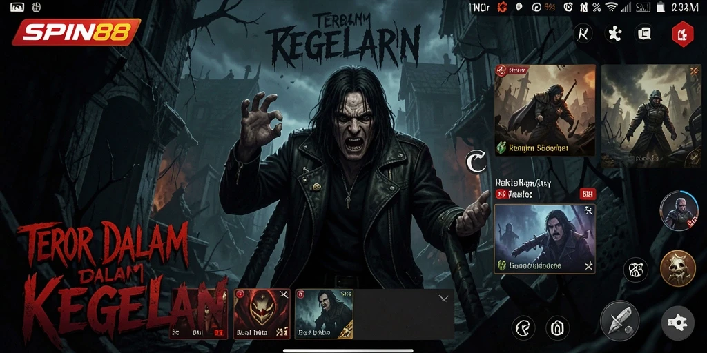 Tampilan menegangkan dalam gameplay horror SPIN88.