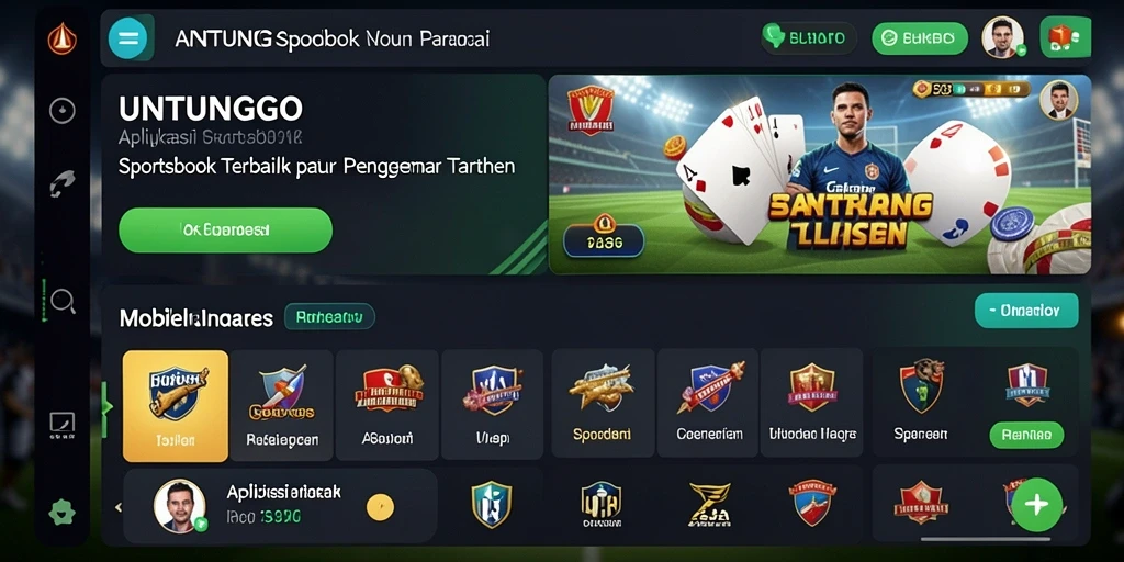Tampilan sportsbook UNTUNGGO dengan berbagai pilihan taruhan dan pertandingan.