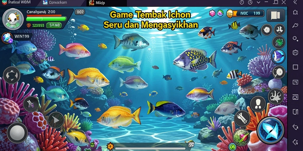 Tampilan gameplay WIN199 yang penuh aksi menembak ikan.